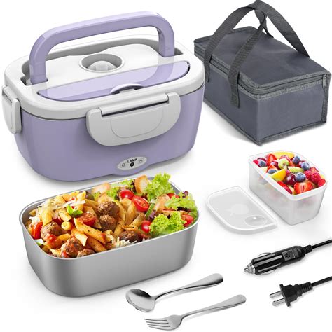 Vingud Electric Lunch Box, 3 in 1 Heated Lunch Box for Adults, 